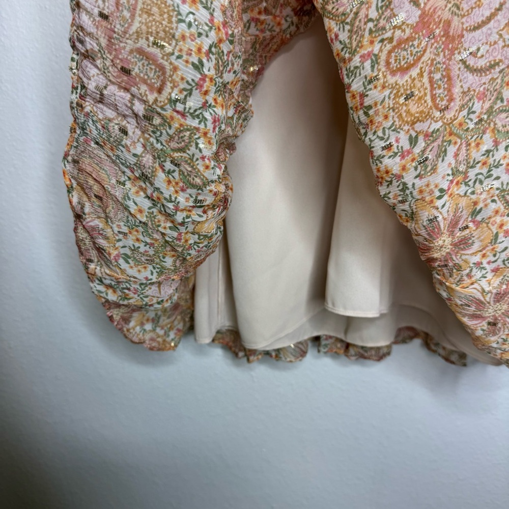 Shoshanna Aubrey Puff Sleeve Smocked Mini Dress‎ - Picture 6 of 7